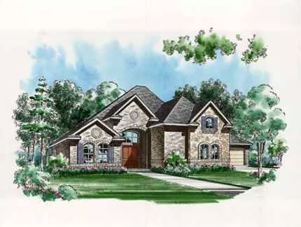 image of 2 story european house plan 9070
